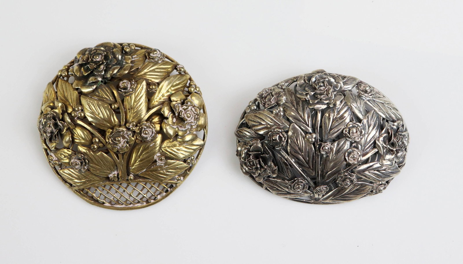 (2) Hobe Sterling Silver Pins: (2) Hobe Sterling Silver Pins, both w/stones, 4 1/4" highest, 1.86 TO