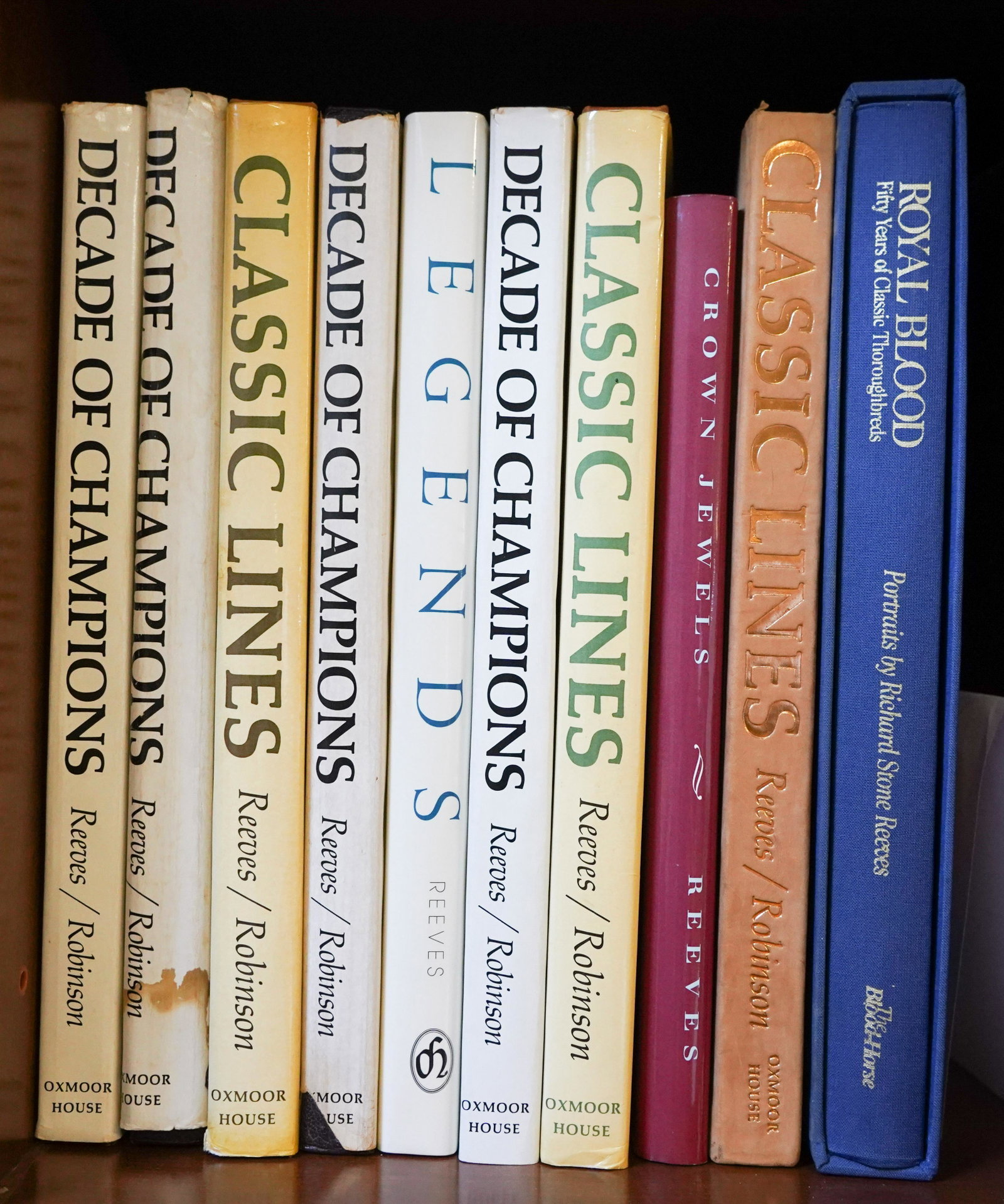 (10) Richard Stone Reeves Books: (10) Richard Stone Reeves books including " decade of Champions", " legends", "Classic Lines', "Crown Jewels", (3) books signed by author, good condition, wear to dust jackets, acquired from the estat