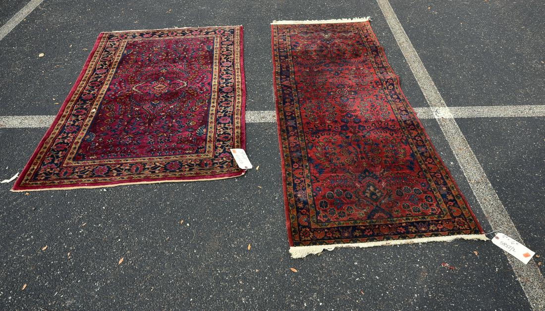 (2) Antique Persian Rugs, runner & 3' x 5': (2) Antique Persian Rugs, runner & 3' x 5'