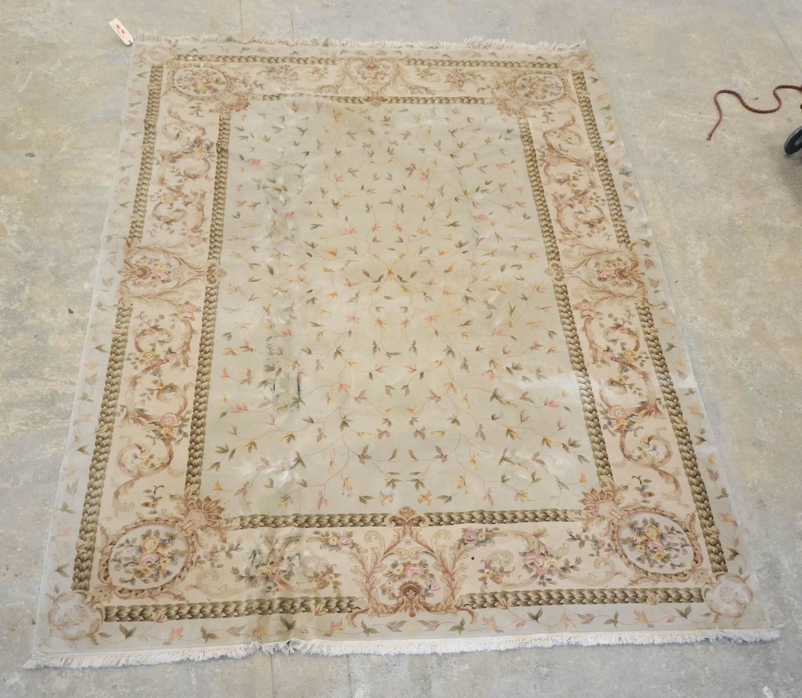 8" x 11: 8" x 11'3" Pakistani Oushak, stained