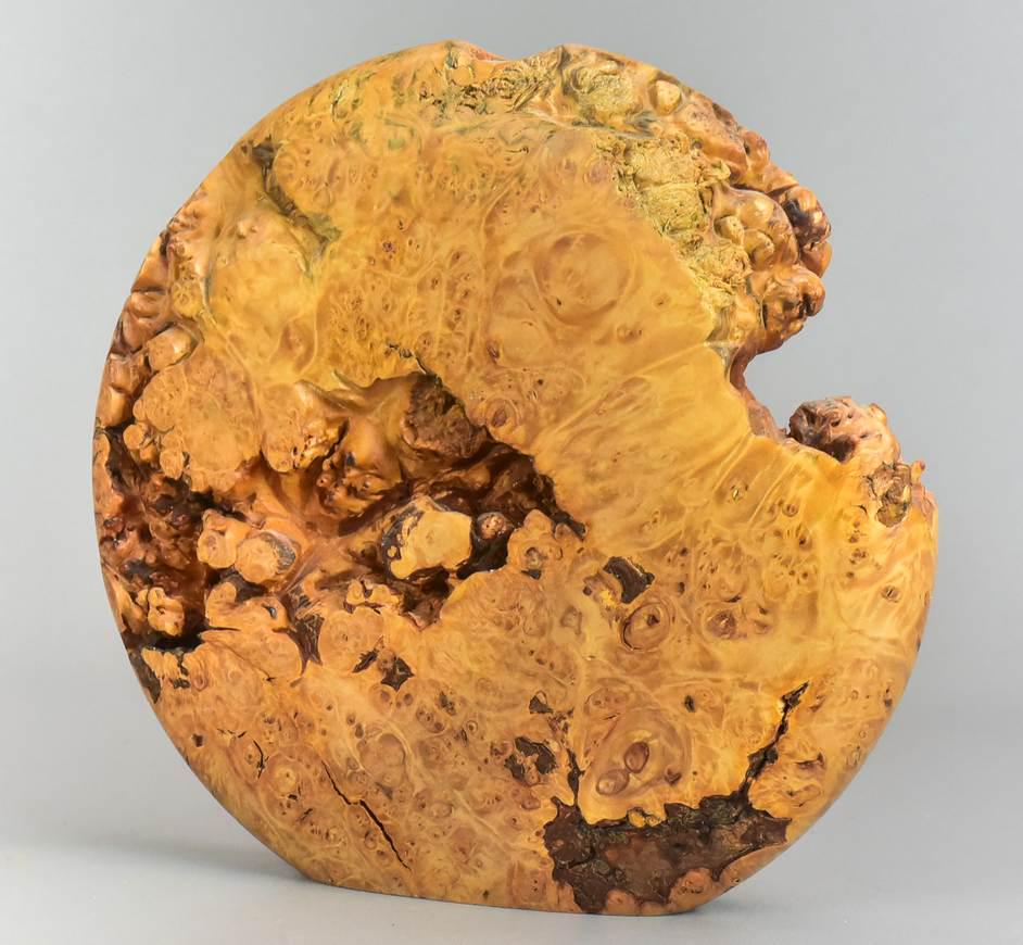 Vienneau Turned Wood Vase: Maple burl turned wood vase, signed Warren Vienneau 1996, 9" h