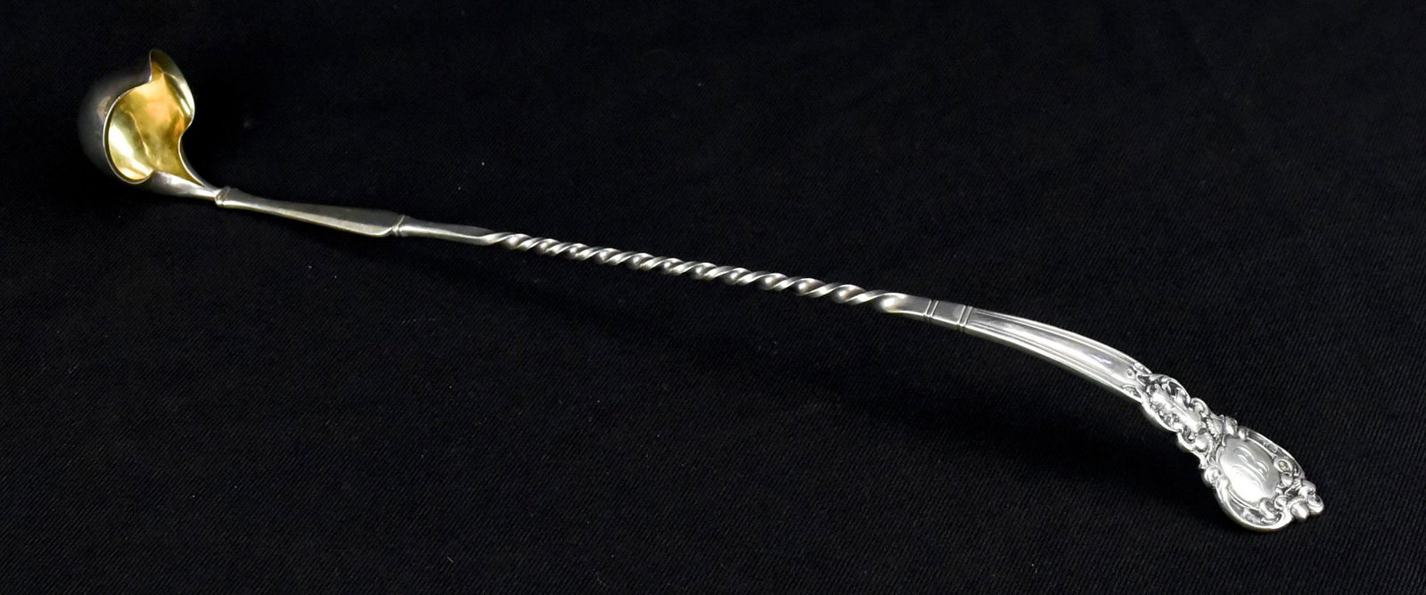 Gorham Sterling Silver Drink Fruit Ladle: Gorham Sterling Silver Drink Fruit Ladle, Royal Oak pattern, 14" long, 3.1 TO