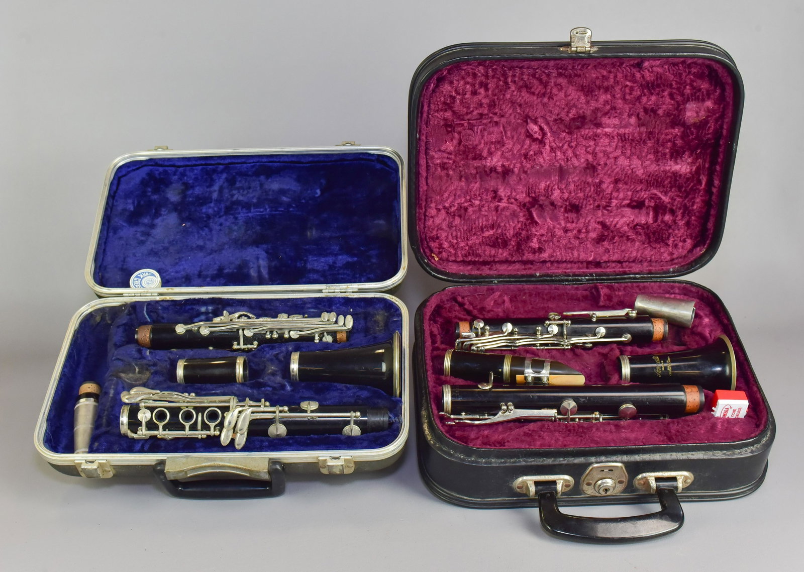 (2) Clarinets: (2) Clarinets, c/o Reynolds Emperor, serial #69136, with case, needs new corks & pads, Amati Kraslice, Czechoslovakia, serial #11185, with case, pads look good, needs new corks