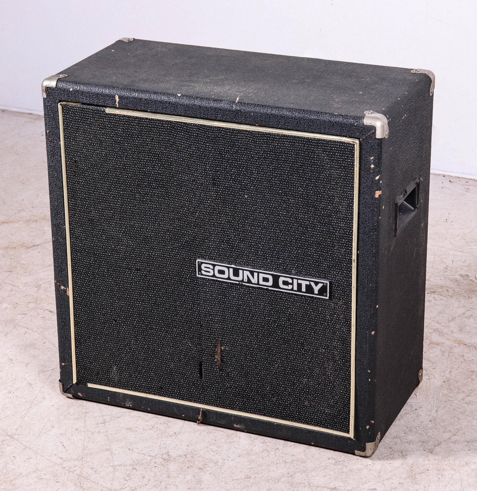Sound City Speaker: Sound City speaker cabinet, one cone has repair, one cone needs surrounds