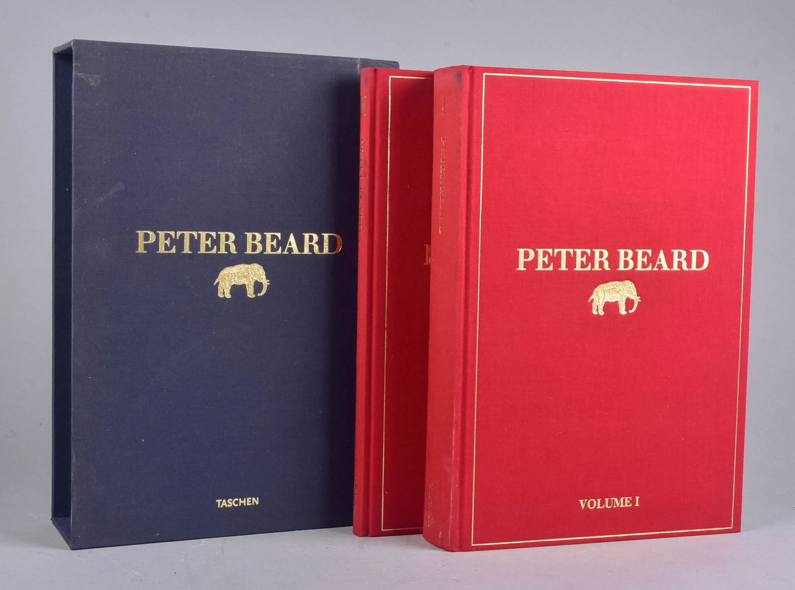 Peter Beard, 2 Volumes: Peter Beard, 2 Volumes, cloth bound hard cover in sleeve, gilt embossed and printed, Taschen