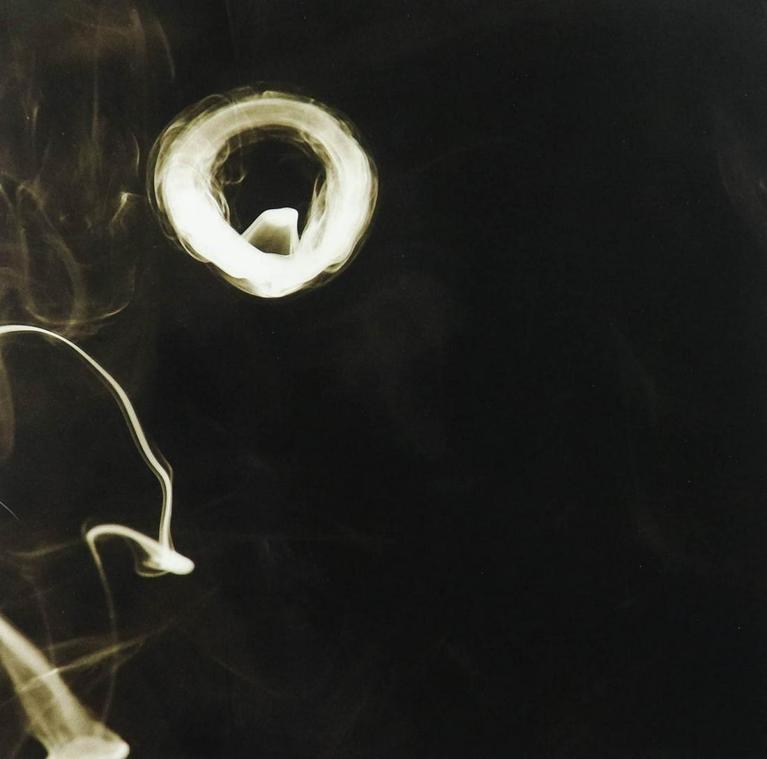 Donald Sultan "Smoke Ring June 6, 2001": Donald Sultan (American, b 1951) "Smoke Ring June 6, 2001", photographic digital print, inscribed and signed "DS" in pencil, edition 30/75, 22-1/2" x 22-1/2" sheet, framed 26-3/4" x 26-3/4", very good