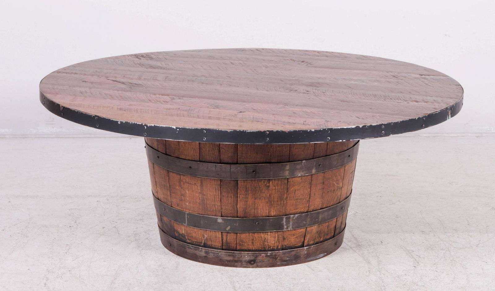 Pine barrel form coffee table (1 of 2)