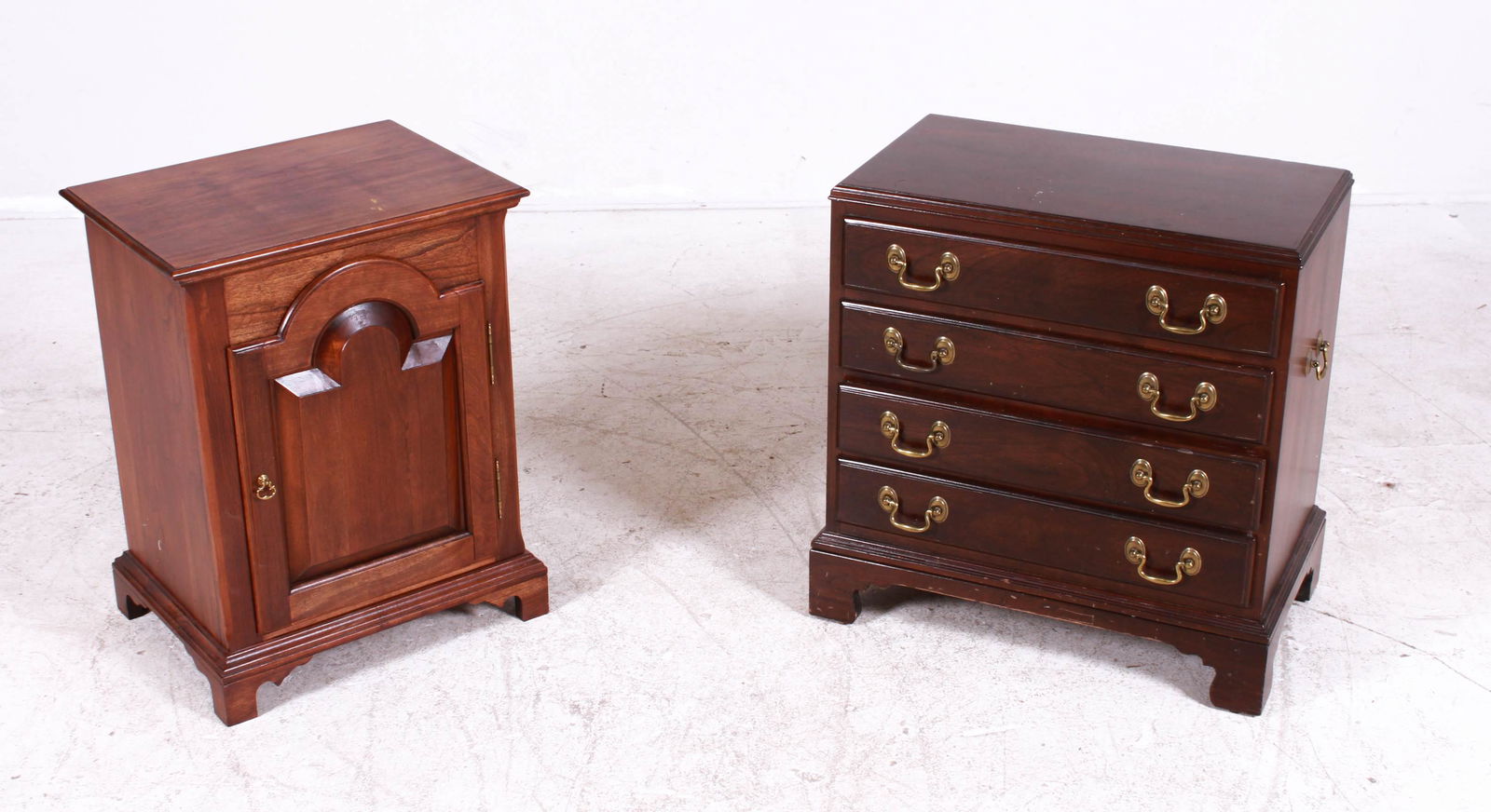 (2)  Ethan Allen Mahogany side table along with 1-door (1 of 5)