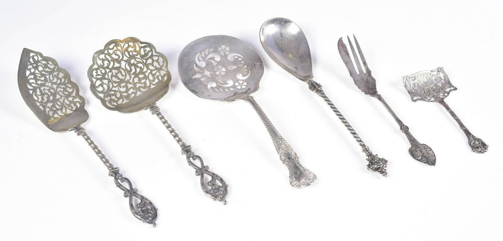 (6) Sterling and Silver Pastry Servers and Spoon (1 of 5)
