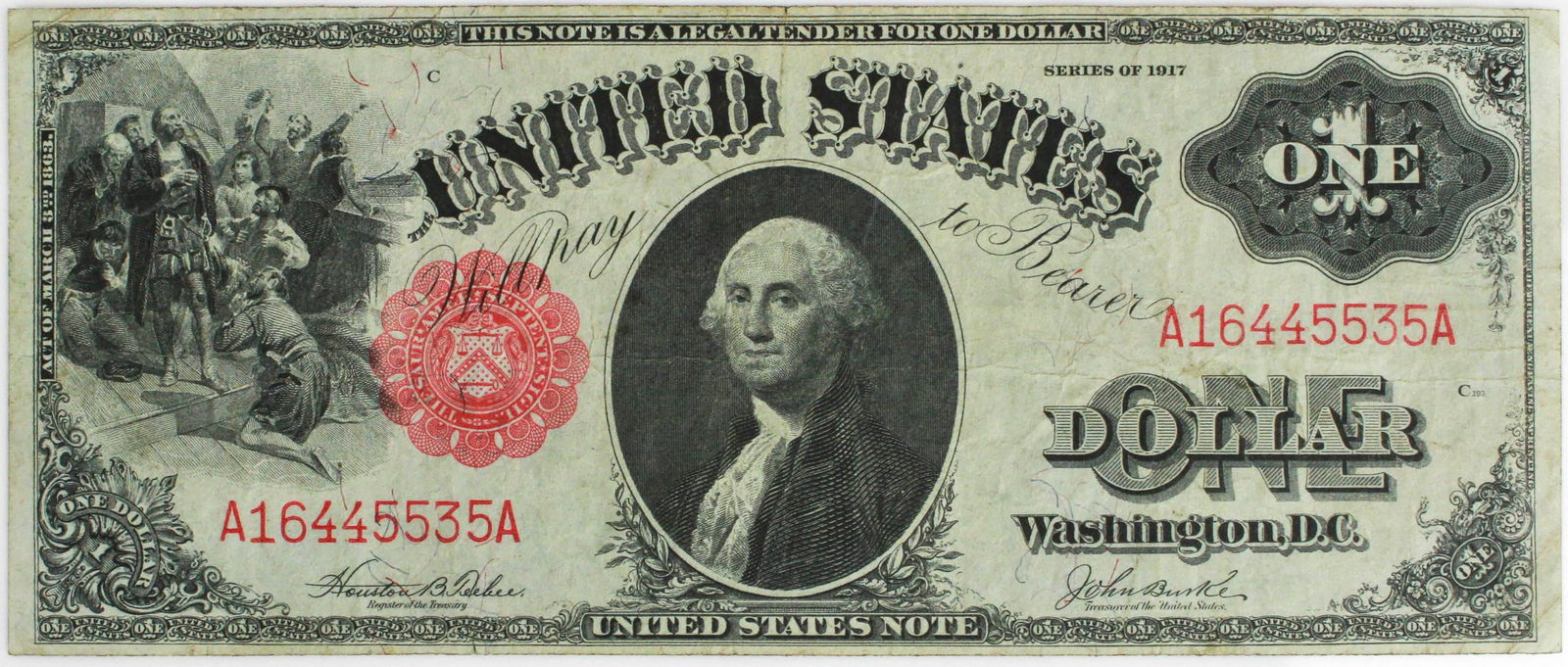 $1.00 Series 1917 US Note "George Washington" (1 of 2)
