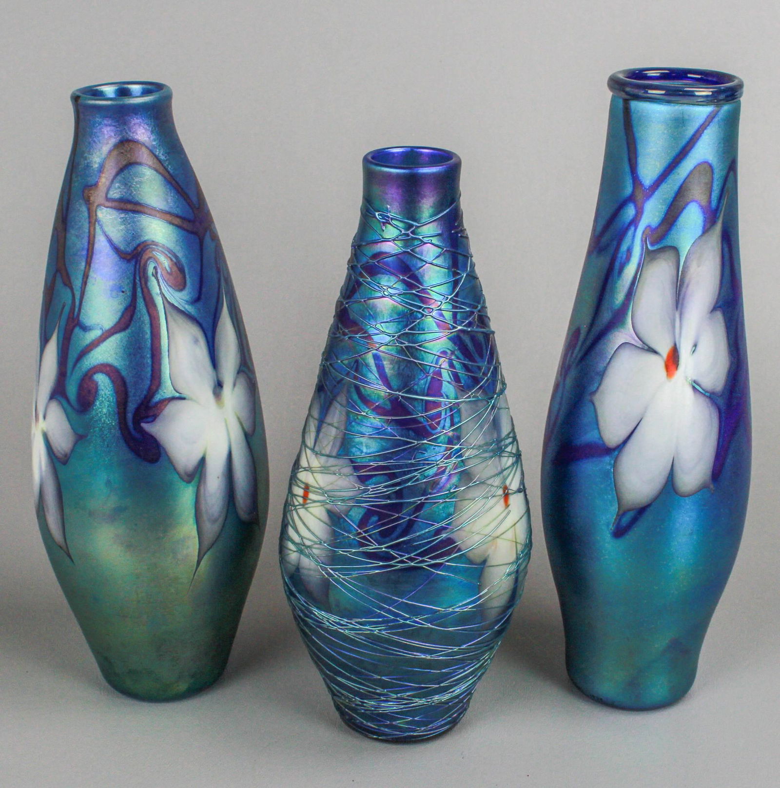 (3) Vandermark Art Glass Vases (1 of 4)