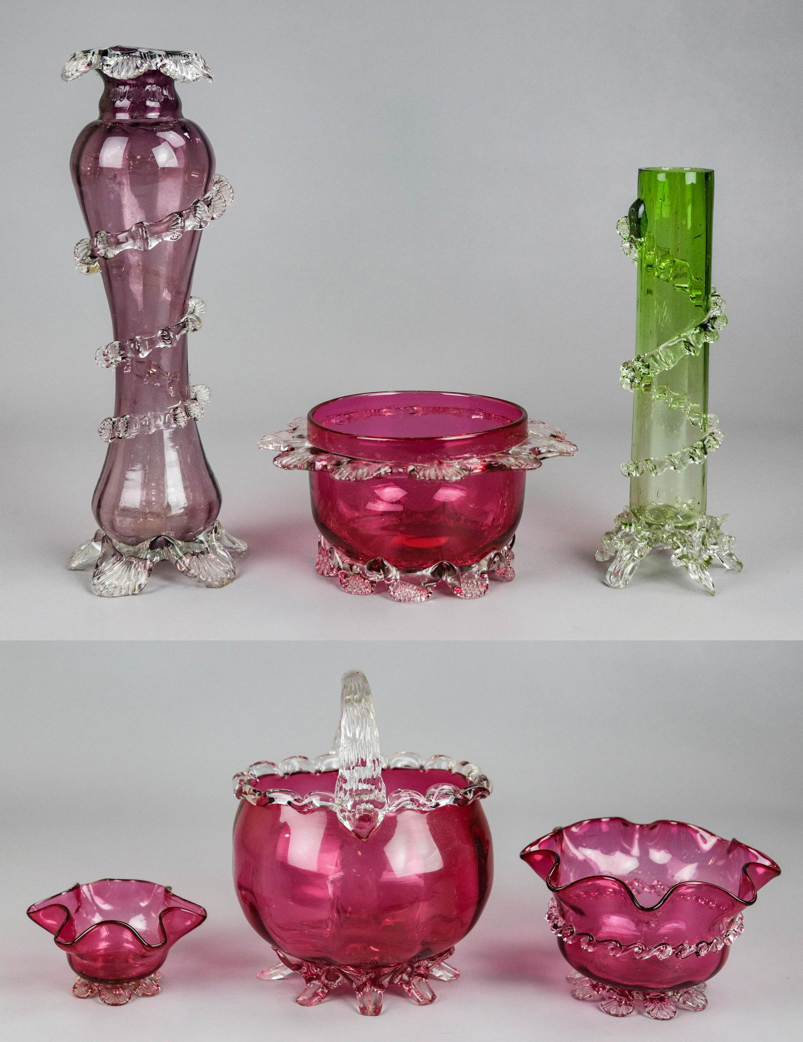(6) Pcs Victorian Blown Glass (1 of 5)