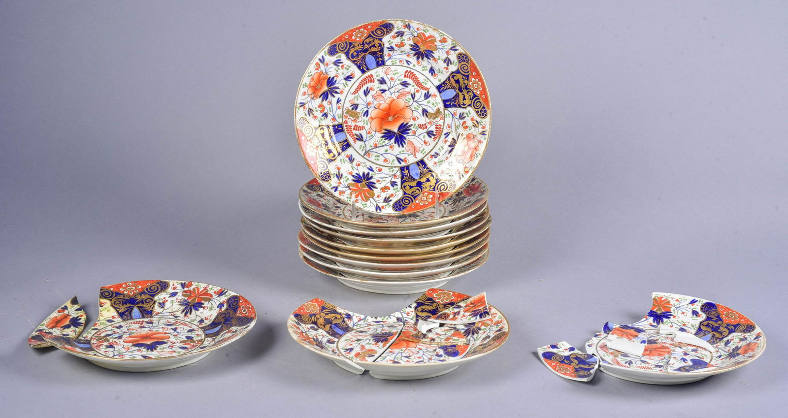 (12) Royal Crown Derby Imari Porcelain Plates (1 of 6)