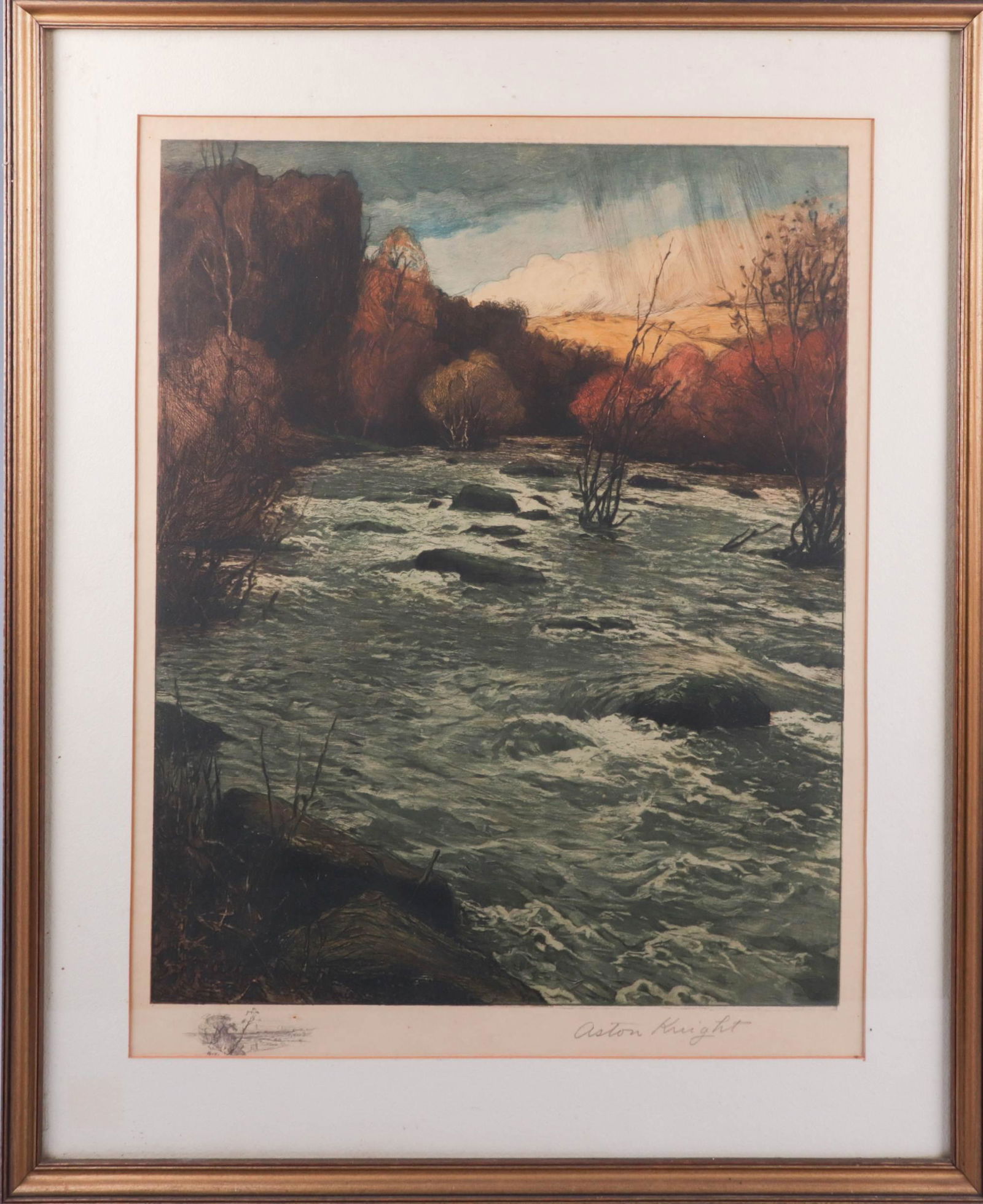 Louis Aston Knight River Landscape Etching (1 of 2)
