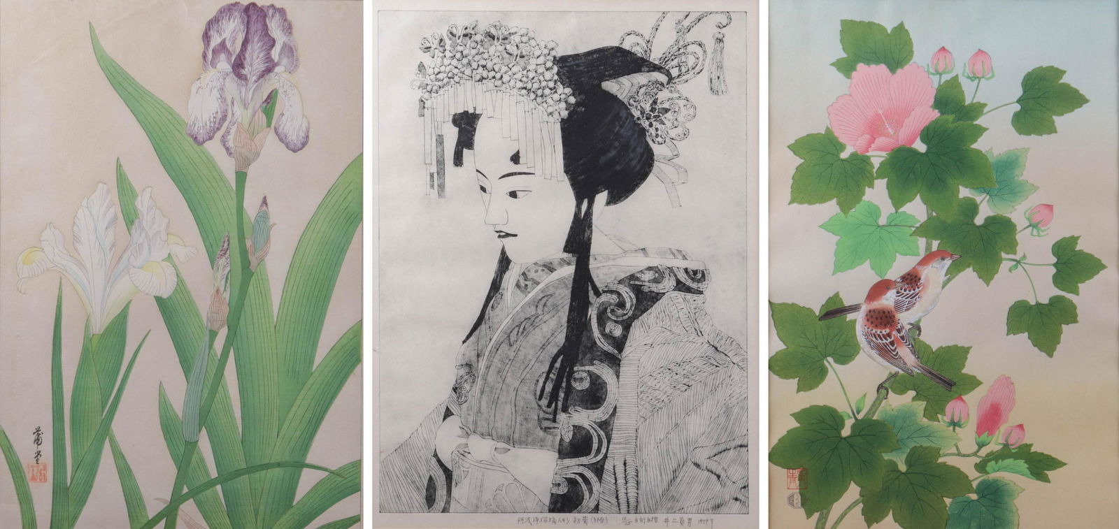 (3) Japanese Woodblock and Etching Prints (1 of 7)
