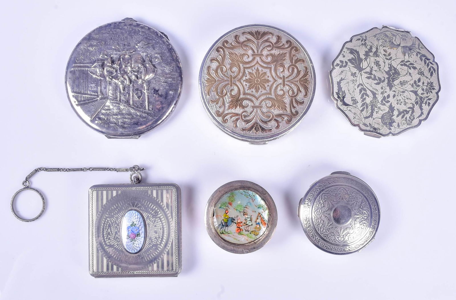 (6) Silverplate and Silvered Compacts (1 of 1)