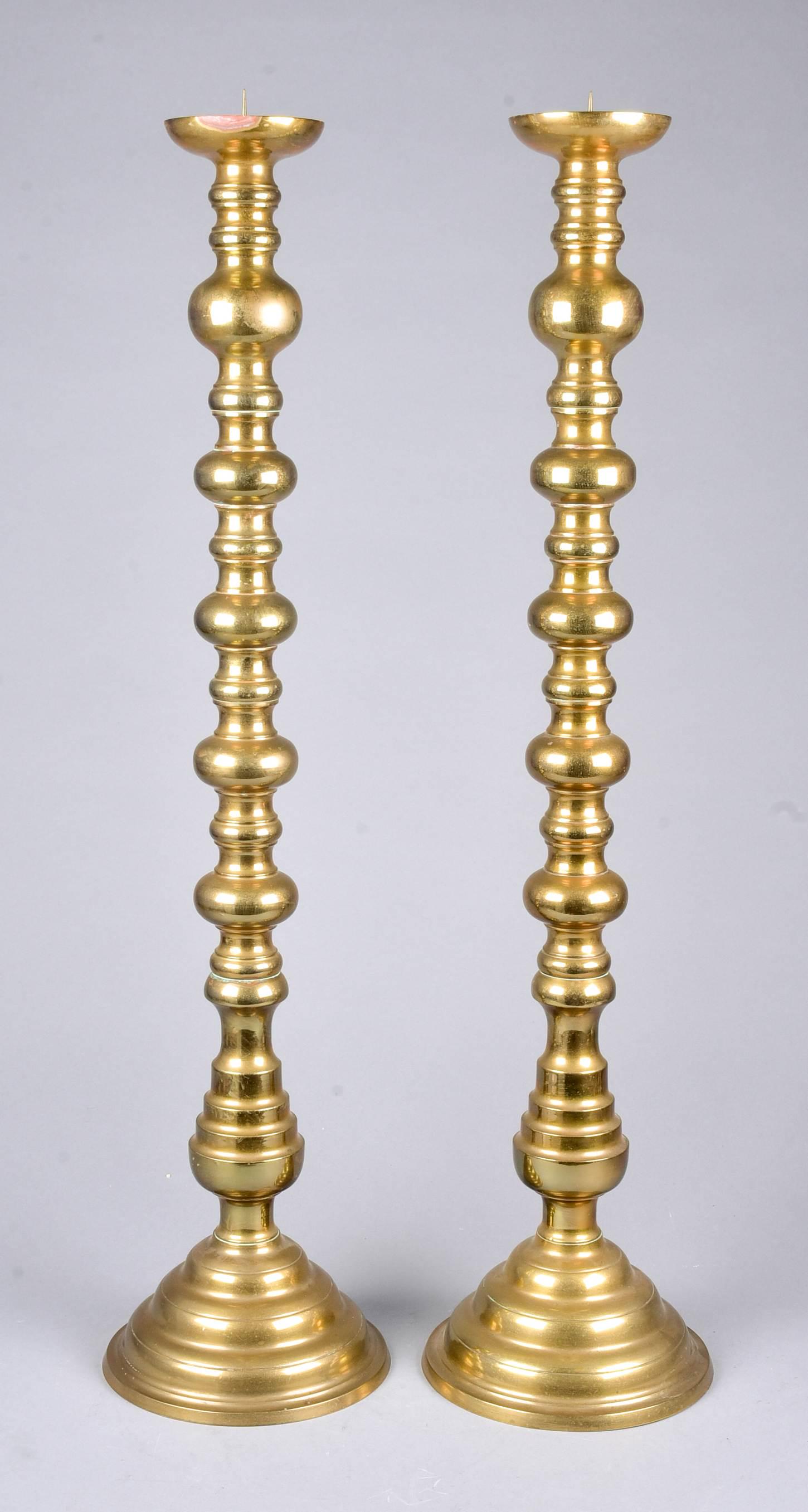 Pair Brass Altar Candlesticks (1 of 1)