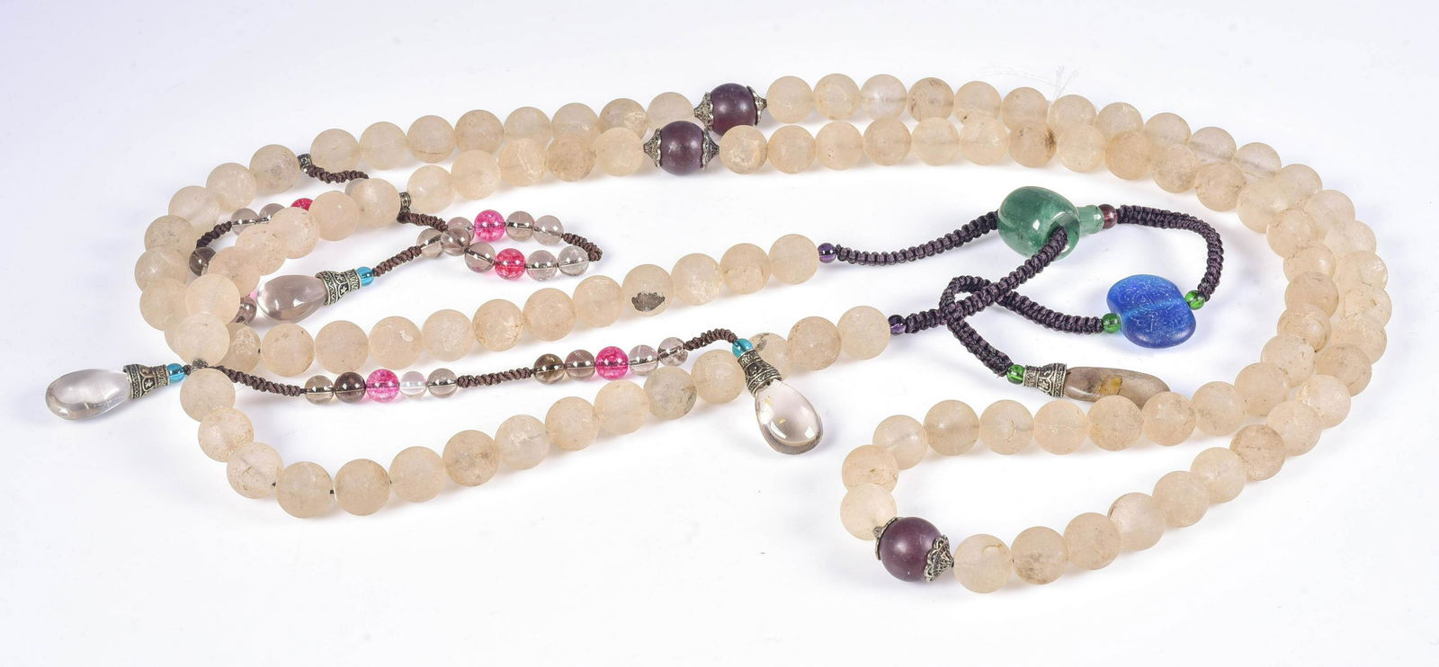 Chinese Glass & Stone Beaded Court Necklace (1 of 3)