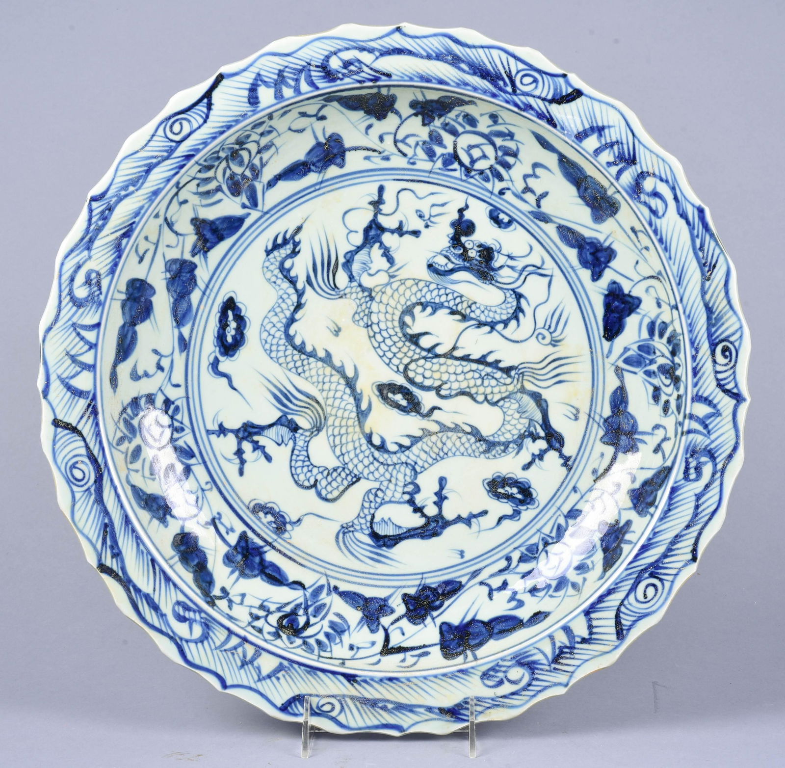 Asian Porcelain Ming Style Basin (1 of 3)