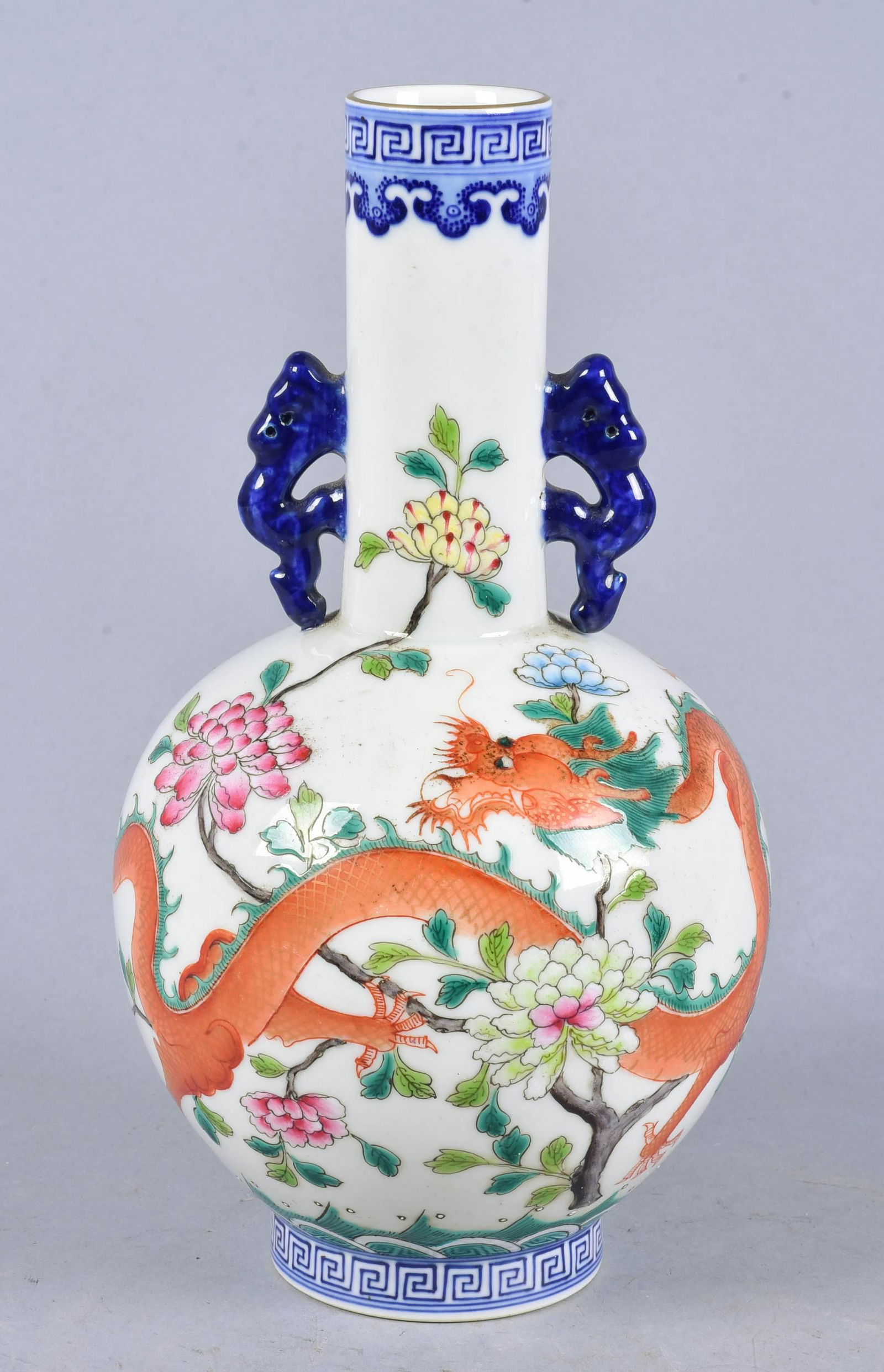 Chinese Porcelain Double Handled Bottle Vase (1 of 5)