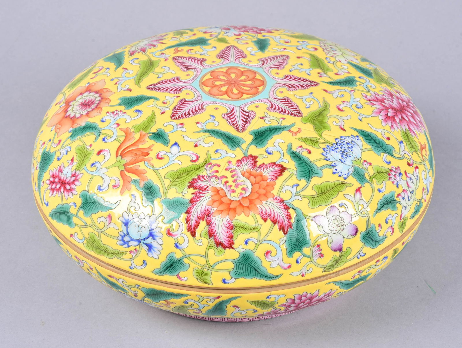 Chinese Famille Jaune Porcelain Covered Box (1 of 8)