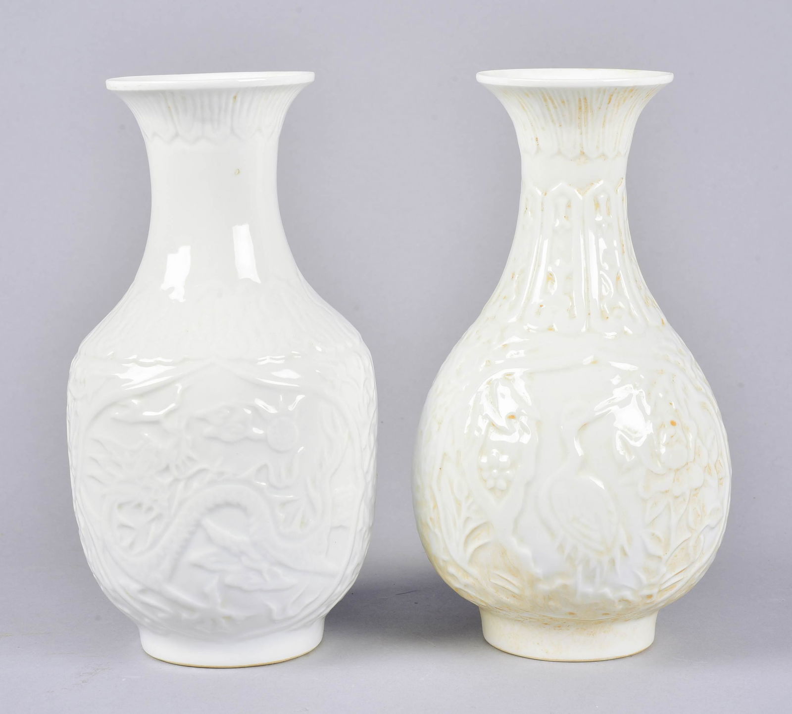 (2) Chinese Porcelain Blanc de Chine Vases (1 of 4)