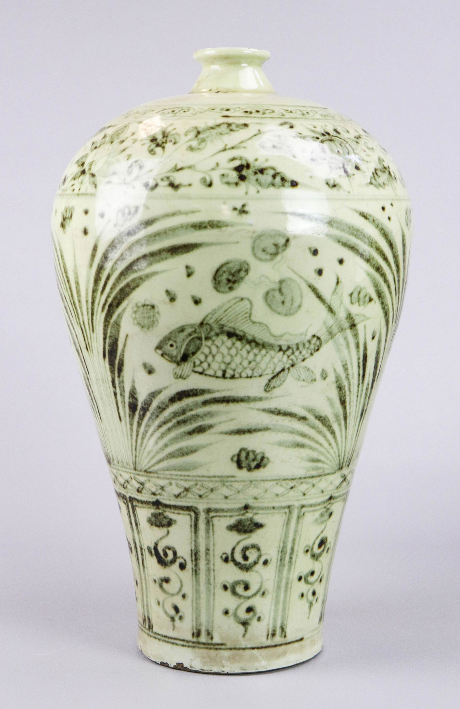 Chinese Blue & White Ming Style Meiping Vase (1 of 4)