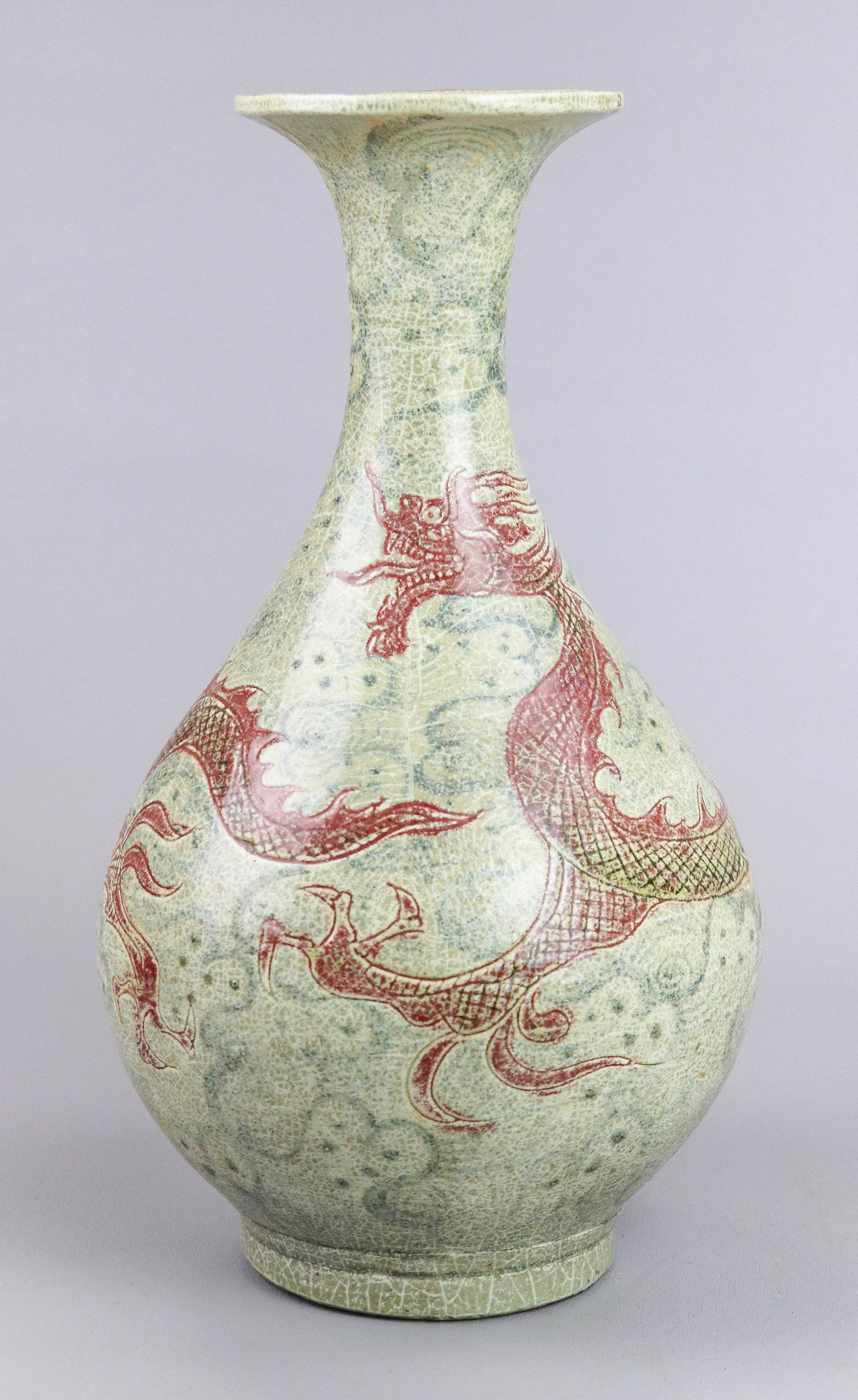 Chinese Underglaze Blue & Red Dragon Vase (1 of 4)
