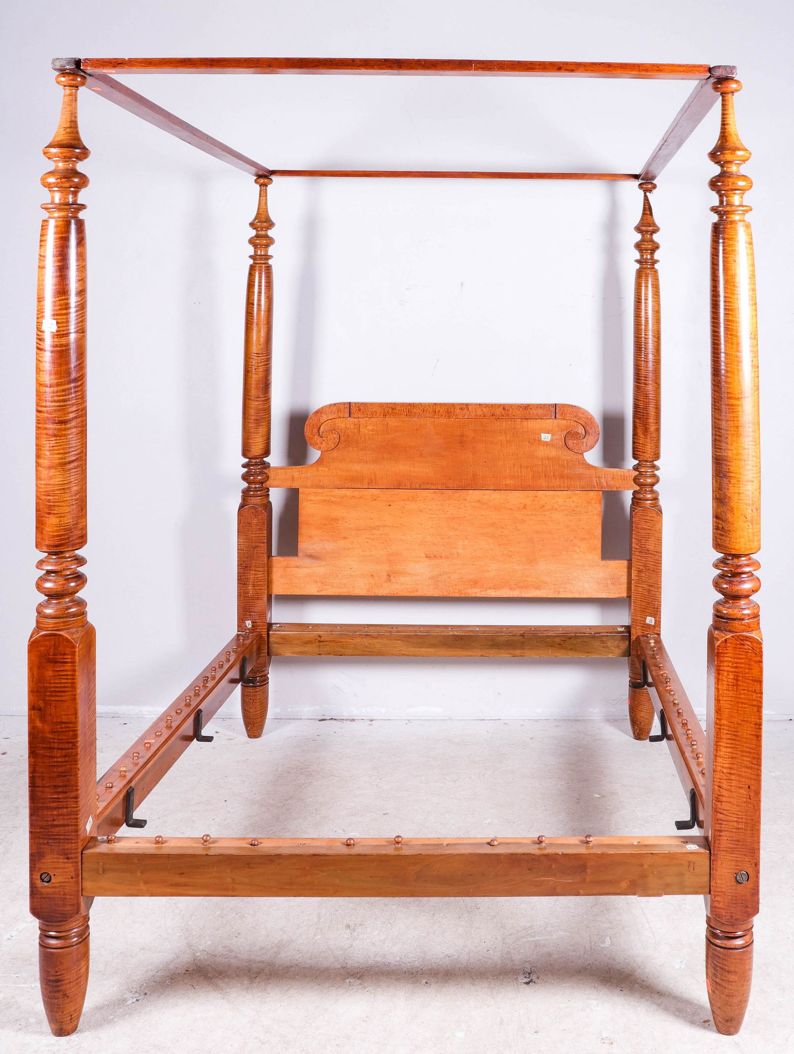 Tiger maple 4-poster bolt bed (1 of 4)
