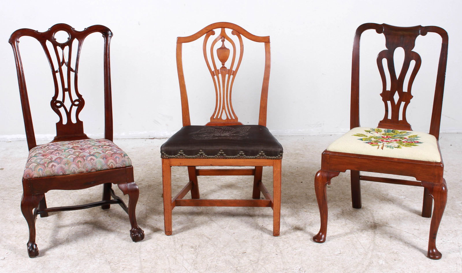 (3) mahogany Chippendale/QA side chairs (1 of 1)