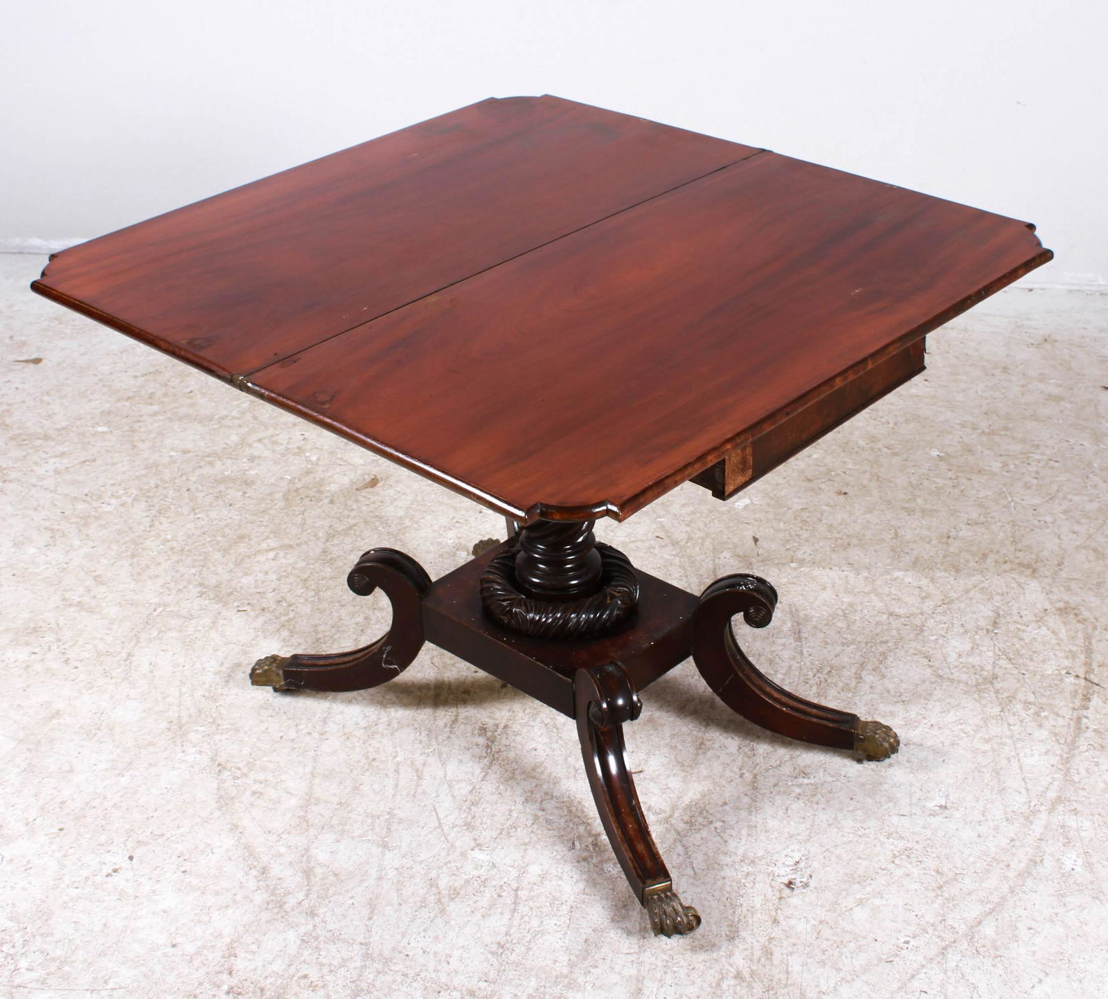 Carved Mahogany Classical game table (1 of 4)