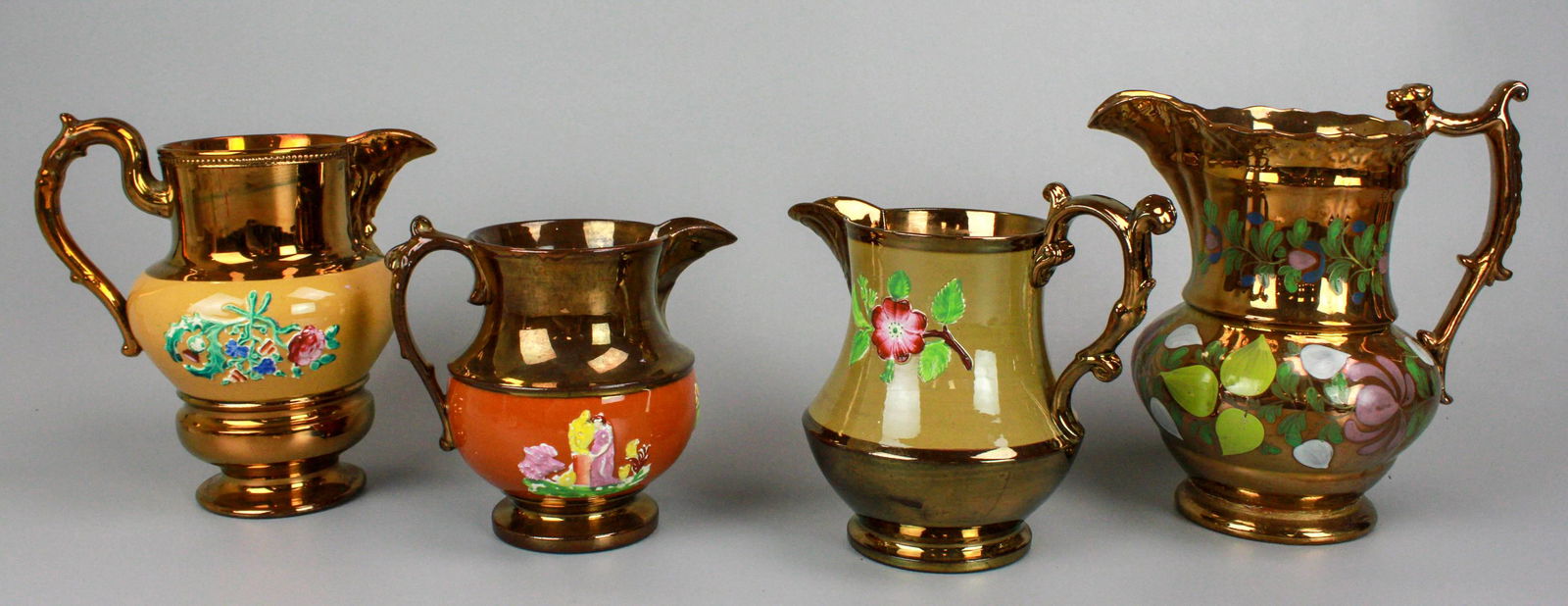 (4) Copper Lustre Milk Pitchers (1 of 3)