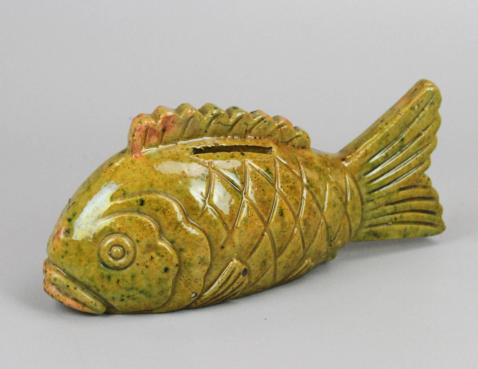 PA Redware fish bank (1 of 2)