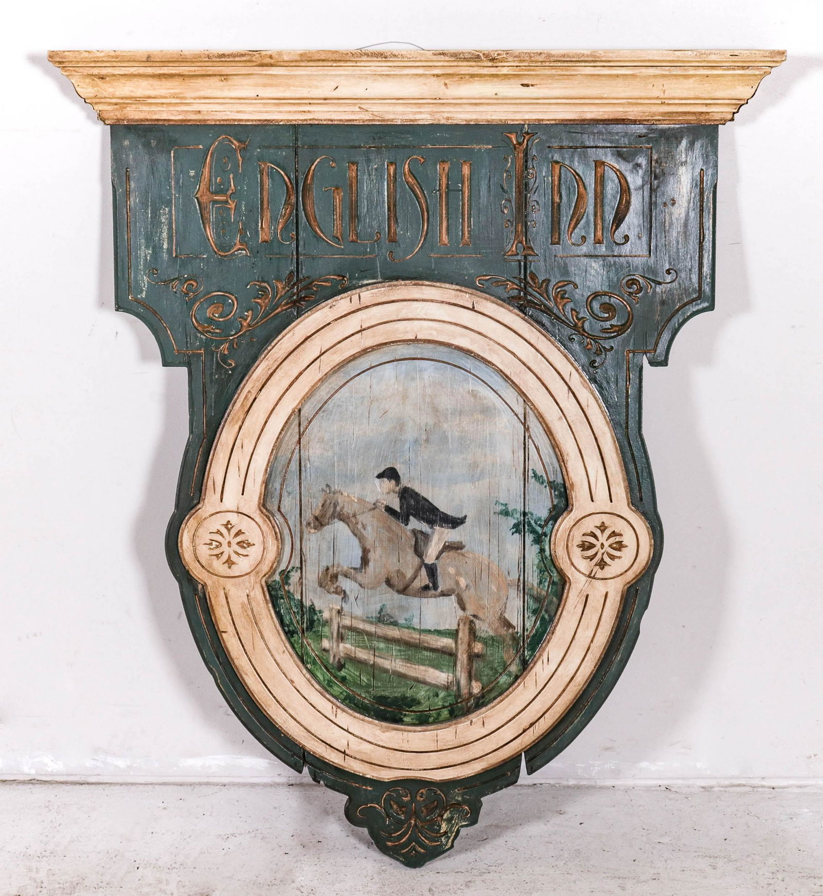 Wood carved paint decorated sign (1 of 1)