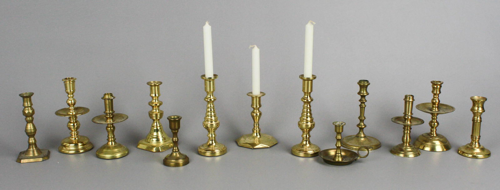 (13) Miniature Brass Candlesticks (1 of 3)