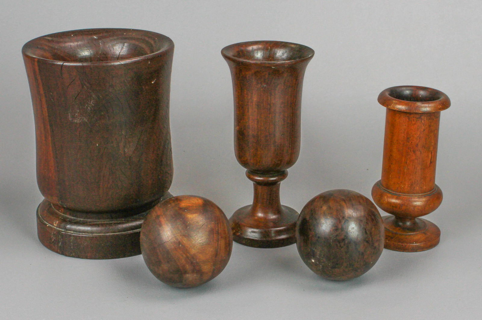 Lignum Vitae Mortar, Pestle Balls and Cups (1 of 3)