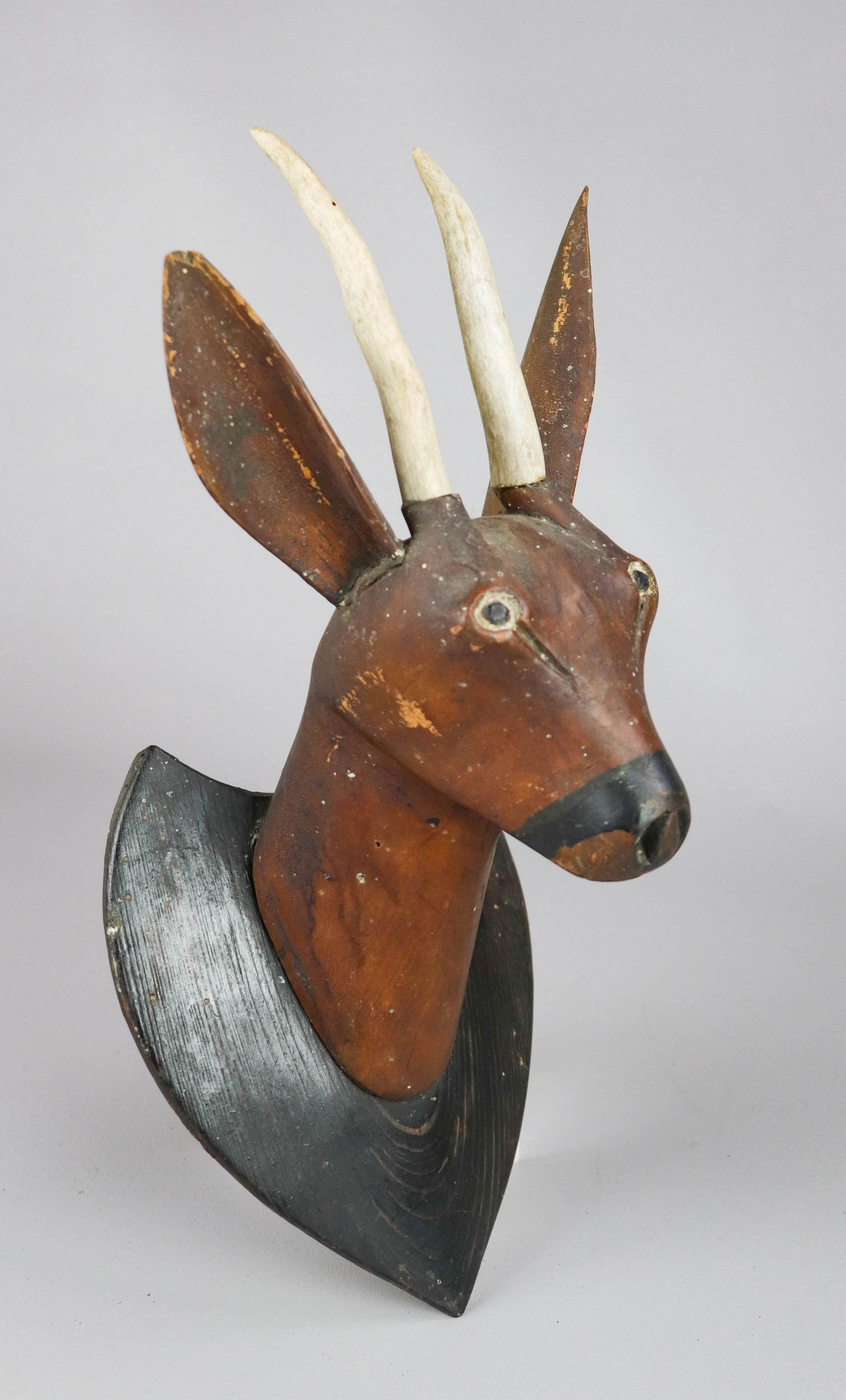 Wood Carved Folk Trophy Antelope (1 of 3)