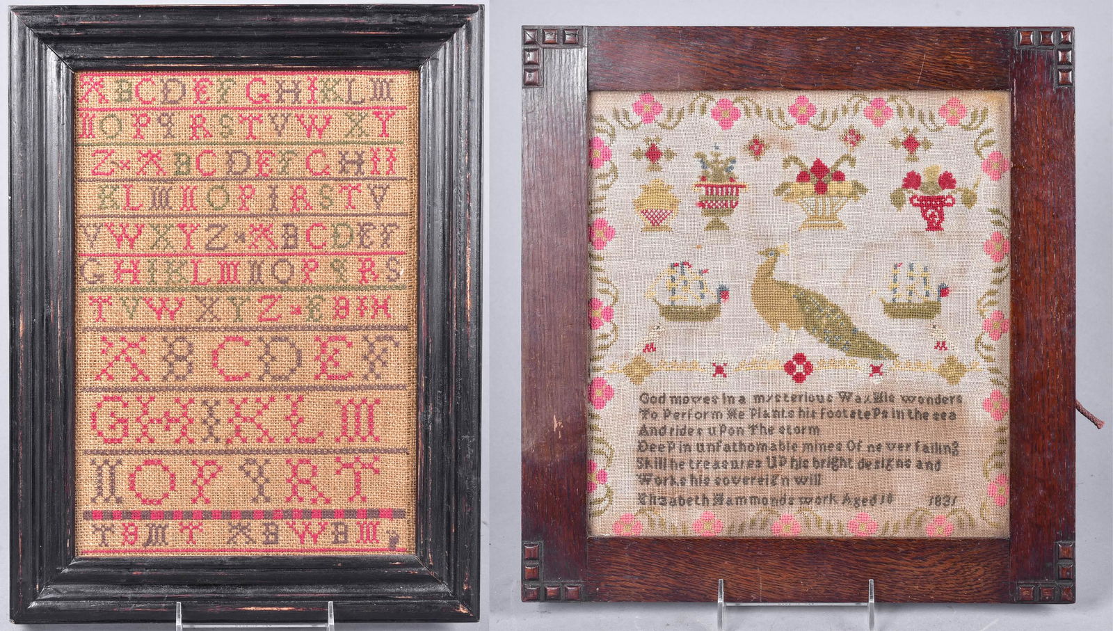 (2) Cross Stitch Samplers (1 of 5)