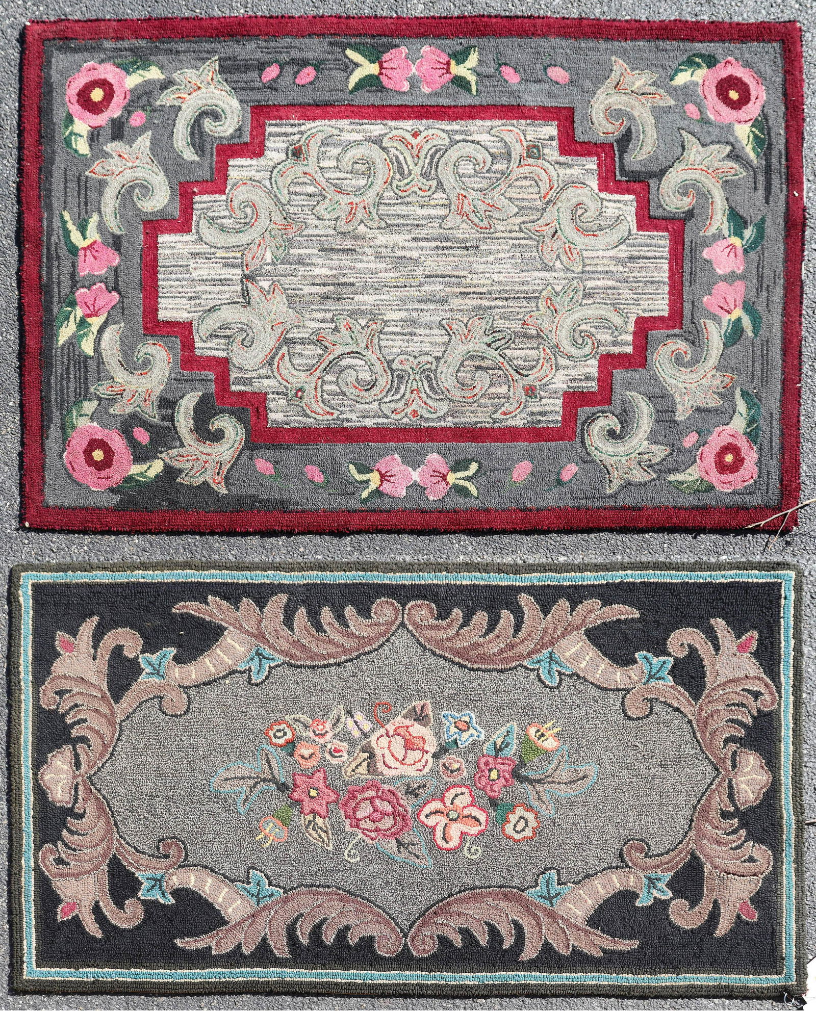 (2) Floral Hooked Rugs (1 of 3)