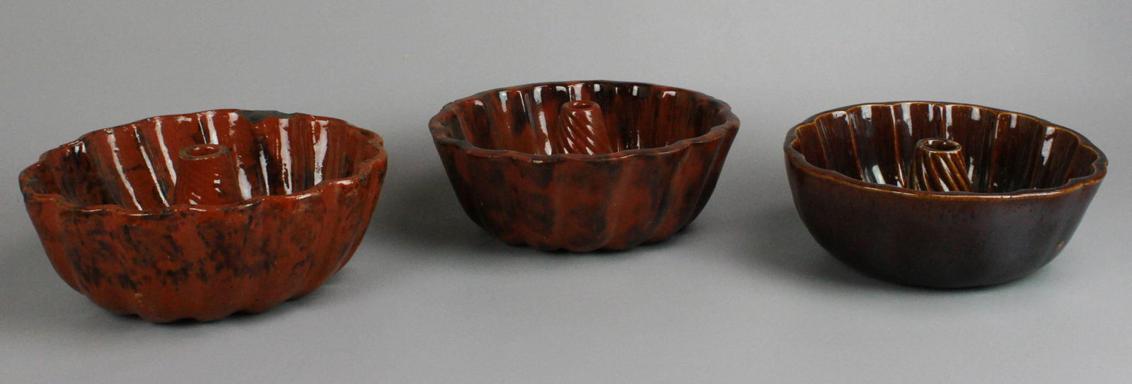 (3) Redware Turks Head Molds (1 of 2)