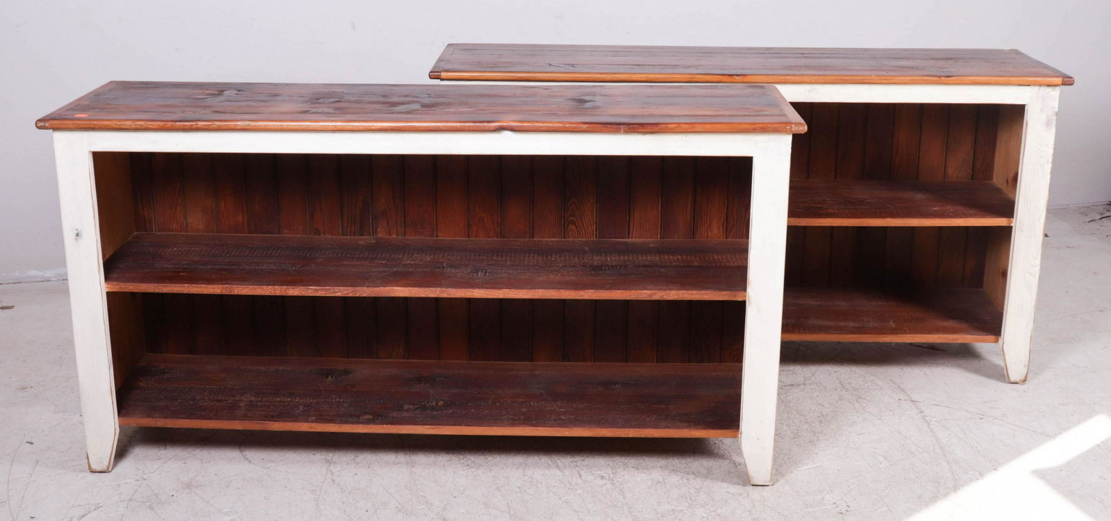 Pair pine and cream painted open shelves (1 of 1)