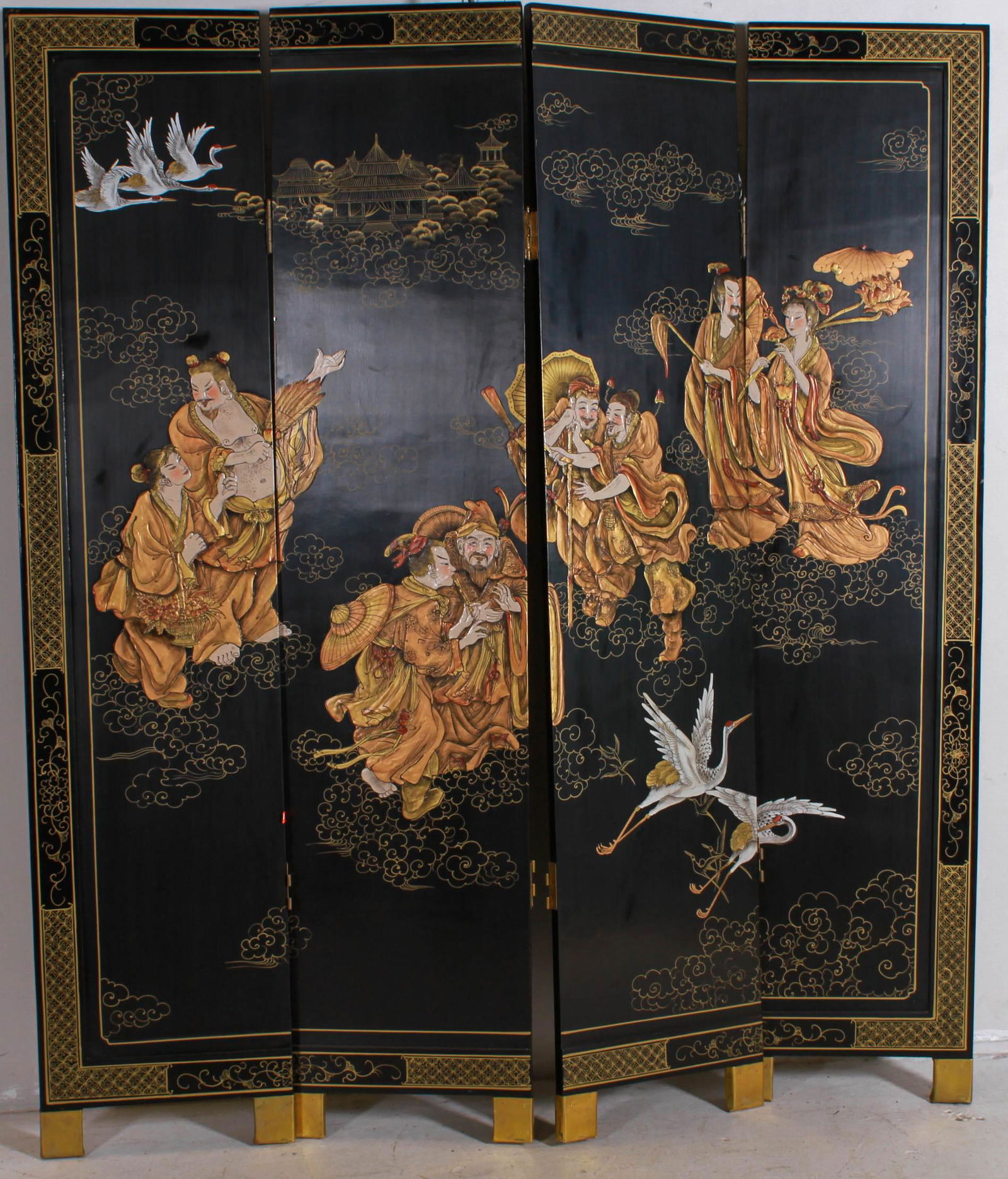 4-panel Chinese Coromandel screen (1 of 9)