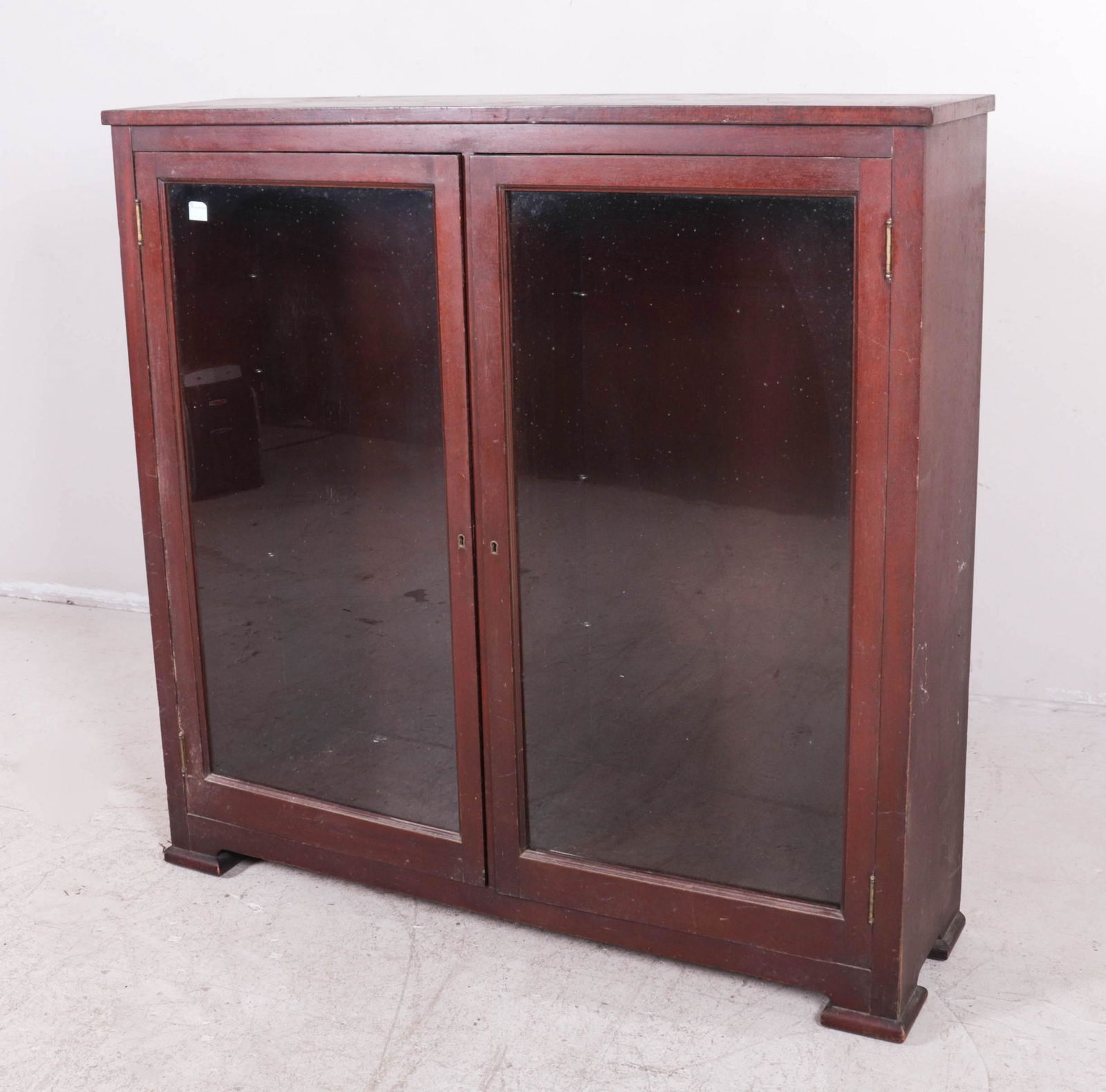 Mahogany 2-door bookcase (1 of 1)
