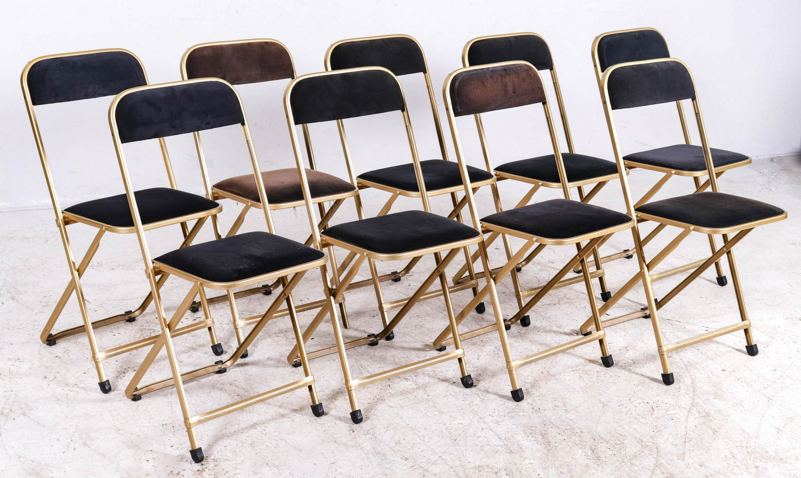 (9) Gilt painted metal folding chairs (1 of 3)