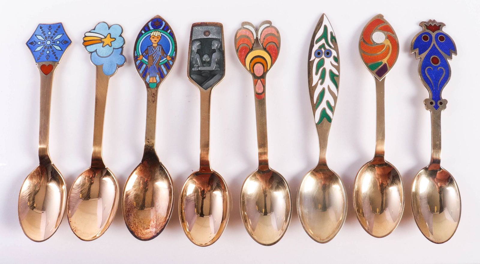 (8) Michelson Danish Sterling Christmas Spoons (1 of 1)