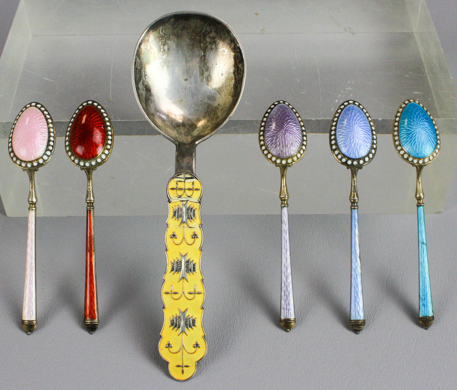 (6) Enamel Sterling Silver Spoons (1 of 2)