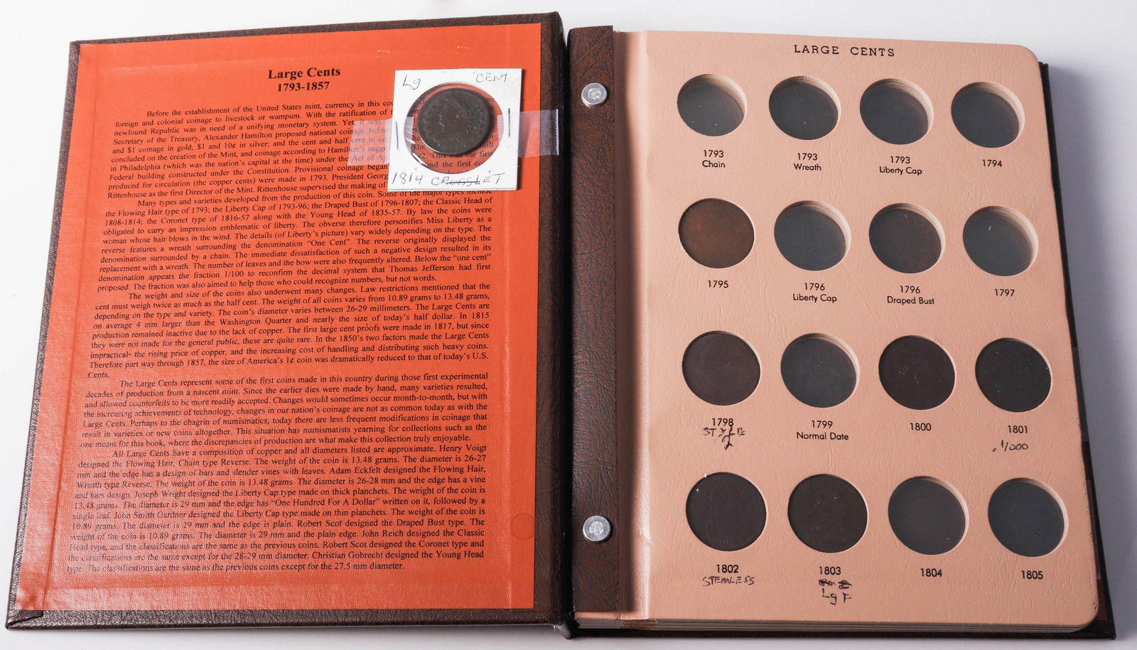 Partial Set Large Cents AG-Fine (1 of 7)