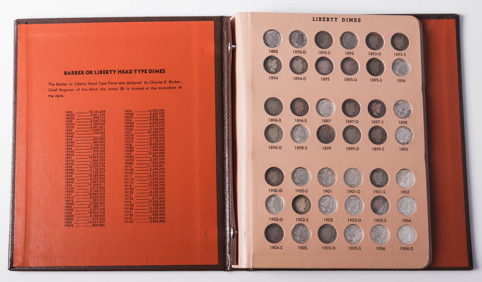 Complete Set Barber Dimes VG-AU (1 of 2)