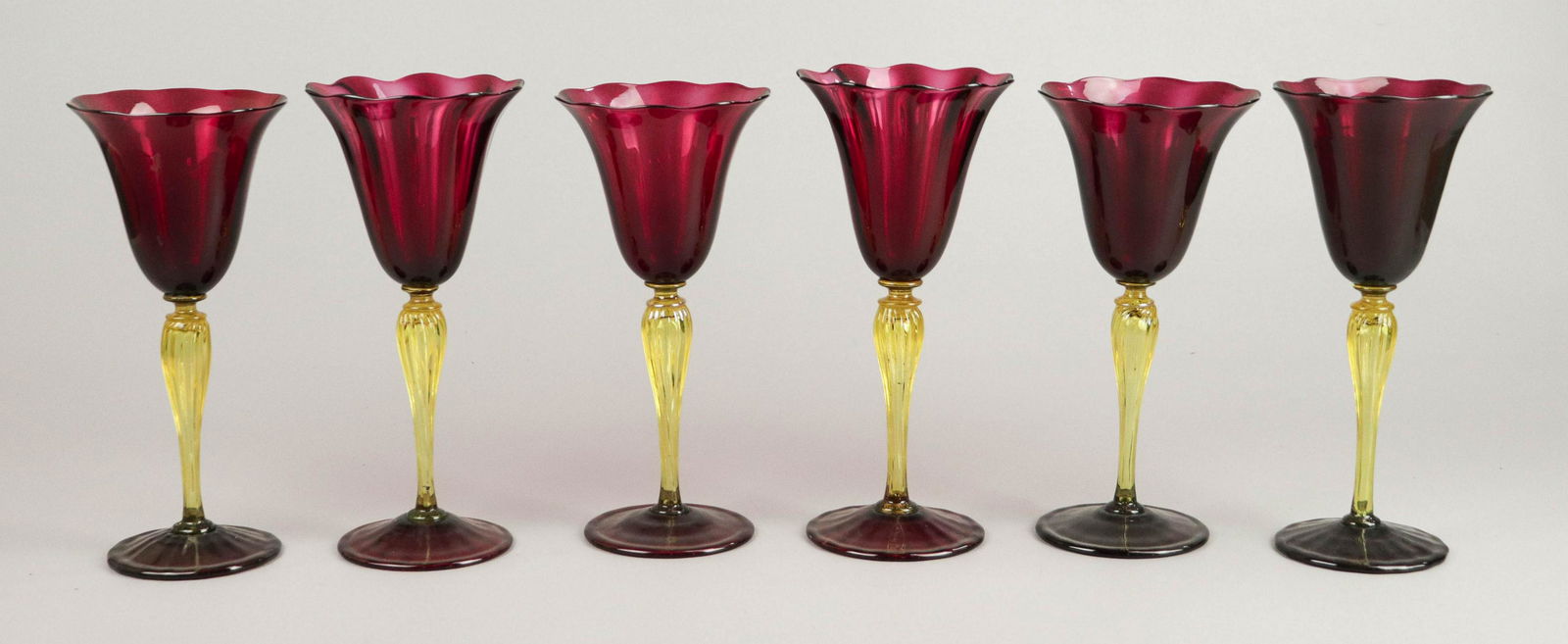 (6) Durand Art Glass Tulip Goblets (1 of 1)