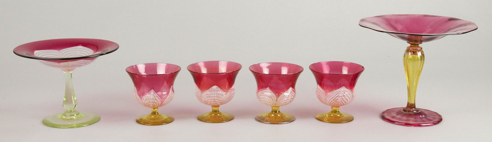 (6) Durand Art Glass Cups and Compotes (1 of 1)